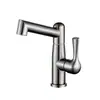 Grifo para Lavabo de Acero Inoxidable al por Mayor Transfronterizo, Grifo Espesor para Encimera, Grifo Giratorio de Agua Fría y Caliente para Lavabo Doméstico de Proyecto de Exportación