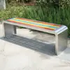 Sillas de Parque, Bancos para Exteriores, Bancos de Madera Plástica Anti-Corrosión de Hierro Forjado, Asientos para Plazas de Centros Comerciales, Bancos de Descanso para Exteriores, Acero Inoxidable