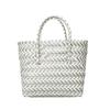 Verão Atacado Férias à Beira-Mar Casual Cesta de Alimentos Bolsa Feminina Ins Cor Contrastante Pequeno Design Fresco Bolsa de Mão Tecida