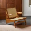Nórdico Casual Ratán Canguro Chandigarh Puf Reclinable Individual Balcón Madera Maciza Sofá Silla