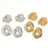 Pendientes Minimalistas Geométricos de Acero Inoxidable Transfronterizos, Pendientes de Acero de Titanio con Galvanoplastia al Vacío de Oro de 18K, No se Desvanecen, Sensación de Alta Gama