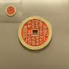 Atacado de Moedas Taoístas com Furo Redondo, Moedas com Furo Quadrado e Moedas Bagua com Desenhos de Frangipani Roxa e Cinábrio pelo Fabricante Shan Gui Huanyuan