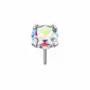Arete de aleación de titanio F136 con engaste de puntas y zirconia brillante, arete de titanio G23 y accesorio para piercing de labio