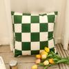 Nueva almohada vintage de cuadros escoceses, estilo Ins, para sala de estar, sofá, almohada de noche a cuadros blancos y negros.