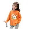 Top Casual Infantil Cartoon para Primavera e Outono de 2026, Roupa de Algodão Puro para Meninas, Camiseta de Manga Longa Super Fofa e Estilosa