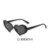 GLAZZY Europa y Estados Unidos moda transfronteriza gafas de sol de amor Octubre gafas de sol de corazón de melocotón tendencia gafas con forma de corazón personalidad estilo INS mujer