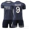 26 Camiseta Real Madrid Negra Mbappe 7 Vinicius 5 Bellingham 15 Guler 8 Conjunto de Uniforme de Fútbol Infantil