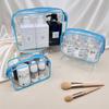 Saco cosmético impermeável transparente em estoque por atacado personalizável LOGO saco de armazenamento multifuncional simples saco de lavagem de viagem portátil simples