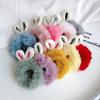 Estilo coreano Outono e Inverno Internet Popular Anel de Cabelo Feminino Bonito Pelúcia Orelhas de Coelho Dos Desenhos Animados Tendão De Borracha Anel De Cabelo Elástico De Alta