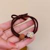 Versión coreana de anillo para el cabello de trébol de cuatro hojas, pequeña cuerda para el cabello con diamantes de imitación frescos, linda cuerda para la cabeza de cola de caballo para niñas, banda de goma elástica alta, accesorios para el cabello