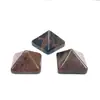 Tesoro de Piedra cristal rosa azul dorado piedra desnuda pirámide simple moda collar colgante gemas artesanías joyería DIY