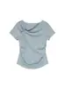 Camiseta Blanca de Manga Corta con Tirantes de Nudo para Mujer, Nuevo Estilo Verano 2026, Diseño de Nudo Blanco, Top Fruncido de Moda Ajustado
