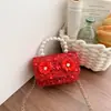 2026 Nuevo Bolso Mini de Lentejuelas Rojas de Año Nuevo para Bebé con Brillantes Pedrería Caricatura Bolso de Mano para Niñas Bolso Cruzado de Perlas