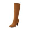 Botas de moda para mujer con estampado de leopardo, punta fina, tacón alto, estilo europeo y americano, botas altas, talla grande, suministro de comercio exterior L9-32