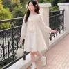 Vestido de Niña Primavera y Otoño 2026 Nueva Moda Ropa Infantil Vestido de Princesa con Lazo Vestido de Manga Larga con Encaje para Niñas