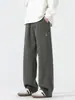 Ropa de Hombre Fengshe / Pantalones Casuales de Punto de Lyocell Primavera y Otoño Nuevos Pantalones de Pierna Ancha Estilo Americano Sueltos Caídos Rectos