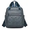 Mochila Acolchada Estilo Vintage, Mochila Pequeña Multifuncional de Cuero de Alta Calidad Transfronteriza para Mujer, Mochila Escolar para Mujer con Patrón de Rombos de Nicho