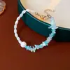 Collar de Concha Aguamarina Estilo Vacaciones de Lujo Ligero Francés Cadena para Clavícula Moda Joyería Versátil de Gama Alta Juego al por Mayor