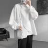 Camisa de Manga Longa com Sensação de Textura de Alta Qualidade Versátil Estilo Nacional Masculina 2024 Nova Tamanho Grande Solta Nova Camisa Estilo Chinês