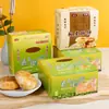 Caja de Empaque Plegable para Pasteles de Castaña, Bolsa de Mano para Pasteles de Castaña y Pastel de Frijol Mungo, Caja de Papel para Pasteles de Copo de Nieve, Material Ecológico