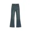 Jeans Vintage de Cintura Alta Micro- Flare Feminino Primavera Novo Irmã Plus Size mm Modelador de Quadril Figura Pera Calças Afuniladas
