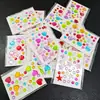 Adesivos de Pedras Preciosas de Cristal de Coração Colorido 3D Estéreo de Diamante para Maquiagem de Rosto de Crianças Meninas Adesivos de Decoração de Performance