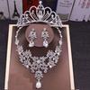 Corona Tiara Corona de Fénix Corona de Hada Boda Blanca Corona Collar Pendientes Cumpleaños Vestido de Boda Coreano Conjunto de Tres Piezas Fabricante
