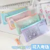 Bolsa de Armazenamento de Malha Simples Dopamine com Recortes Casual Portátil Bolsa de Cosméticos Pincel Papelaria Troco Bolsa de Papelaria para Estudantes