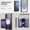 Funda para Teléfono Móvil con Soporte para Tarjeta Magnética Adecuada para Samsung S25 Galaxy A17 Anti-Caídas Dos en Uno Base Magnética Inferior Cubierta Protectora