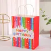 Bolsa de Papel Feliz Cumpleaños, Bolsa Linda para Empacar Regalo de Cumpleaños, Bolsa de Regalo, Bolsa de Papel Kraft Colorida