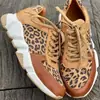 Cross2026 Primavera Nuevo Mocasines Casuales Estampado de Leopardo Mujer Planos con Cordones Comercio Exterior Talla Grande Zapatos Casuales Deportivos Talla 43