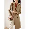 Trench coat de alta qualidade estilo britânico para mulheres, novo casaco fino de comprimento médio para primavera e outono de 2026 para o início do outono, roupas femininas da moda