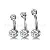 Bestseller transfronterizo G23 aleación de titanio piercing de ombligo 14G rosca interna anillo de ombligo con incrustación de circonita 5A, joyería para piercing al por mayor