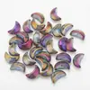 Acessórios para joias DIY cor mágica 9*14MM lua furo horizontal pingente de vidro pulseira brincos colar acessórios material