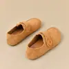 Sapatos de Salto Alto Elegantes 2026 Primavera/Verão Estilo Birkenstock Femininos Aumentadores de Altura Casuais Sapatos Mocassins com Fivela Retro Bico Redondo Versão Coreana