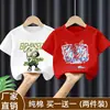Camisetas de Verão 2026 Novas para Meninos, 100% Algodão, Manga Curta, Meia-Manga, Roupas de Verão para Crianças, Camisetas da Moda