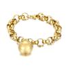 Moda europea y americana personalidad exagerada cadena de perlas de acero inoxidable bola grande bajo demanda joyería para mujer conjunto de dos piezas