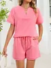 Comercio exterior transfronterizo verano modal cuello redondo manga corta pantalones cortos ropa de casa para mujer, conjunto sexy de moda europeo y americano suelto de dos piezas