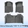 Adecuado para Chevrolet Sierra/Silverado 1500 2019-2024 Tapetes de Piso TPE Tapetes de Piso 3D
