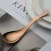 Colher de Aço Inoxidável 304 Coloreada Titânio Dourado Colher Aprofundada Espessada Cabeça Redonda Estilo Chinês Colher Suprimentos Domésticos de Hotel Utensílios de Mesa