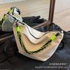 Bolso pequeño de axila de moda popular de banda ancha para mujer de este año 2023 nuevo estilo occidental de un solo hombro cruzado lona bolso dumpling