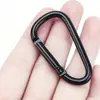 Mosquetão de Liga de Alumínio Preto Fosco em Forma de D e de Cabaça Acessório Bluetooth Chaveiro Gancho Mini Estojo para Fones de Ouvido
