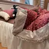 Conjunto de Renda Vintage Estilo Francês 100% Algodão com Quatro Peças, Saia de Cama Estilo Coreano, Capa de Edredom Floral 100% Algodão, Conjunto de Três Peças para Dormitório 4