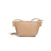 Verão Nova Bolsa Transversal Macaron Bolsa Feminina Mini Fofa Feita à Mão Tecida Casual Ombro Cesta de Comida Bolsa Dumpling