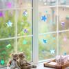 Nueva película láser PET reflectante colorida, pegatinas de pared talladas, bricolaje, combinación de estrella de cinco puntas, pegatina de pared de vidrio LS003