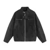 Chaqueta de Cuero PU para Hombre Enbu Primavera y Otoño, Chaqueta Casual Retro para Motociclista de Color Sólido Resistente al Viento Elegante