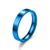 Europa e Estados Unidos transfronteiriço 4mm 3mm arco interno plano externo anel liso de aço inoxidável moda japonesa e coreana aço titânio joias simples