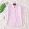 Atacado de fábrica uniforme escolar japonês ortodoxo gola pontuda gola redonda jk camisa branca de manga curta roupa de trabalho não transparente