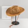 Amazon Western Cowboy Handmade Straw Hat Top Hat Mulheres ao ar livre Seaside Beach Hat Sunscreen Sun Hat Retro Hat para homens