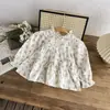 Camisa Floral para Niña Primavera y Otoño Nueva Moda Estilo Occidental Alta Textura Ropa Infantil Top de Manga Larga para Bebé Camisa Estilo Coreano